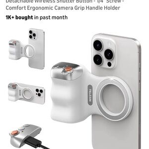 TELESIN Silver Camera Grip for Smartphones - Creator Kit w/ Ring Light